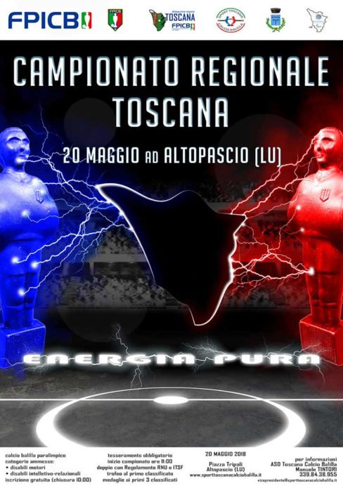 Campionato Regionale Toscana Calcio Balilla Paralimpico 2018